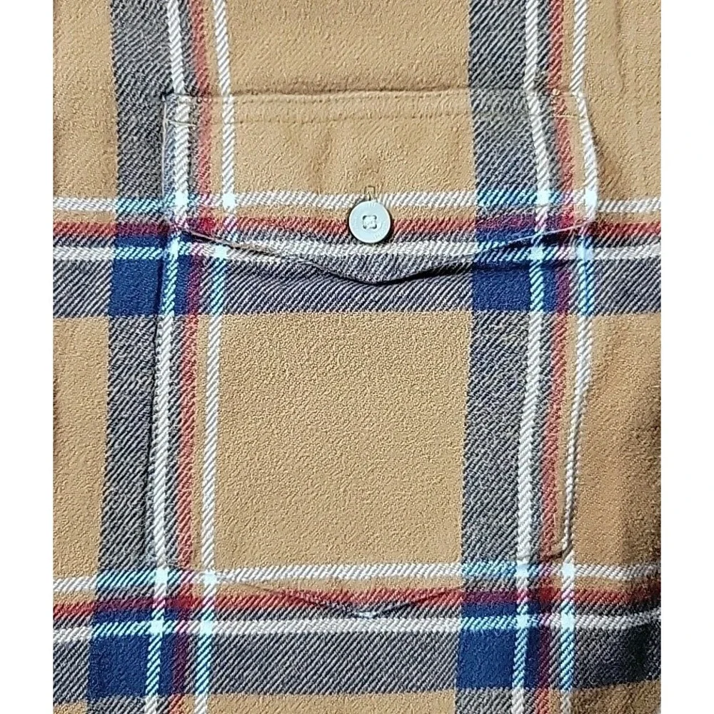 The‎ North Face Adult Mens Flannel Shirt Medium Brown Plaid Button Up Pocket